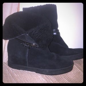 Coach Black Wedge Booties